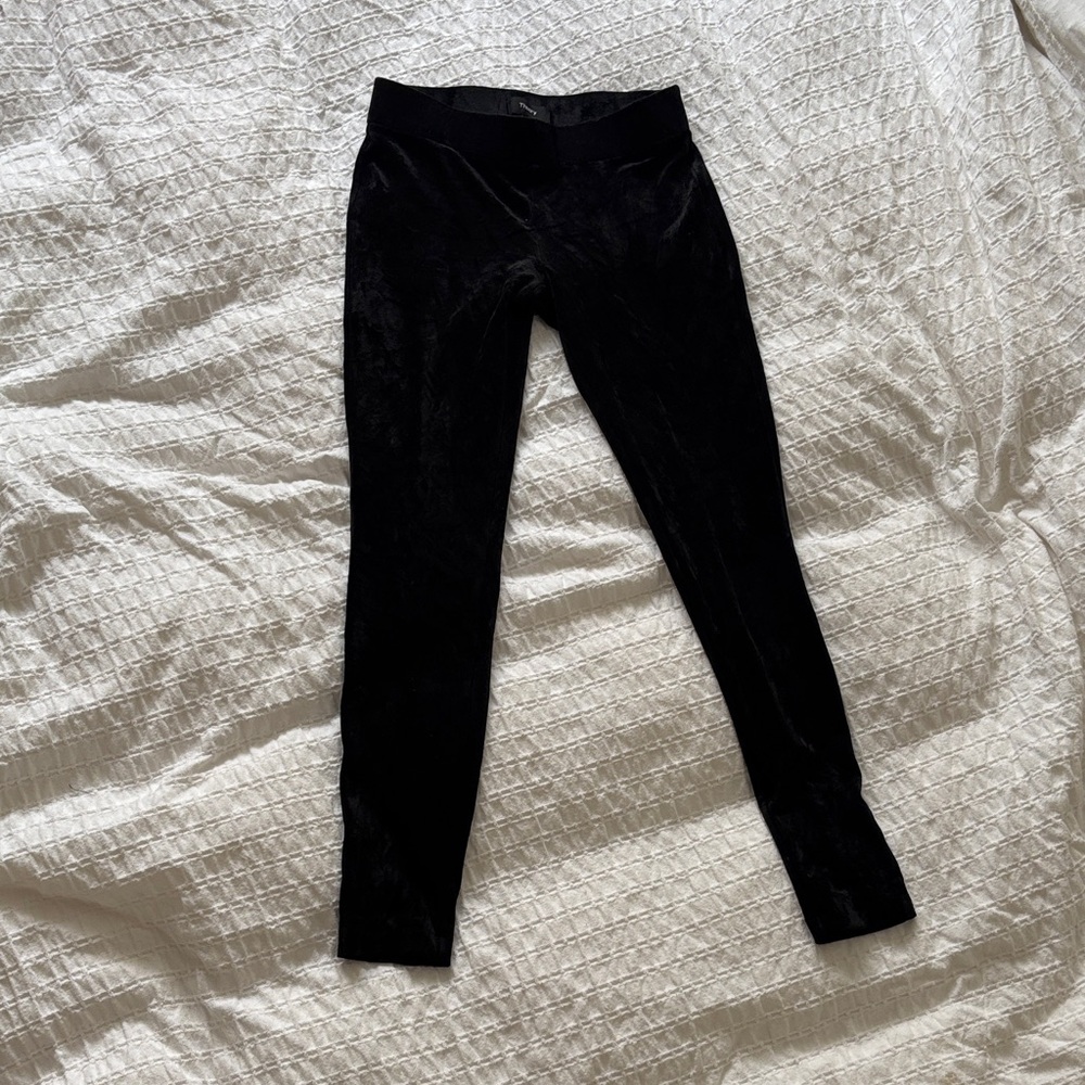 Theory Black Velvet Leggings